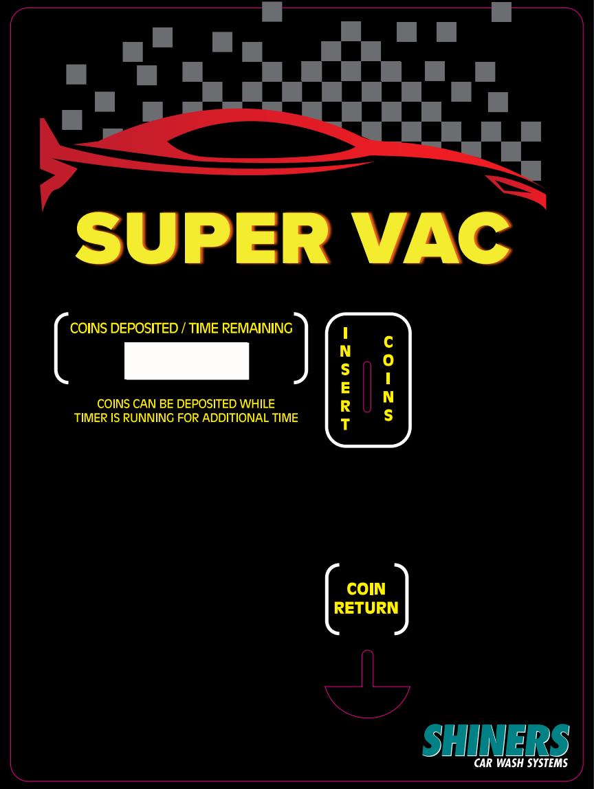 Decal - Door Vacuum Super Vac 3 Navy with Timer