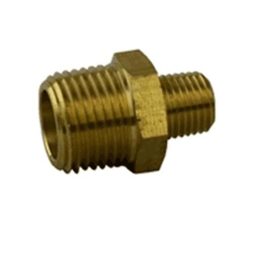 Reducing Hex Pipe Nipple - 1/2" to 3/8" - Brass