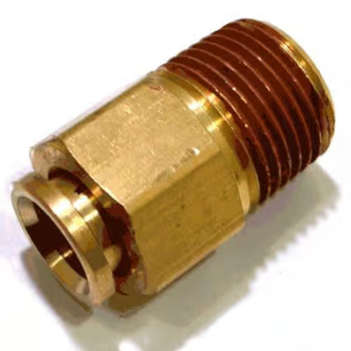 Push Lock Male Connector - 3/8" T X 3/8" M - Brass