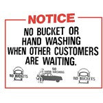 Bay Sign - No Bucket or Hand Washing