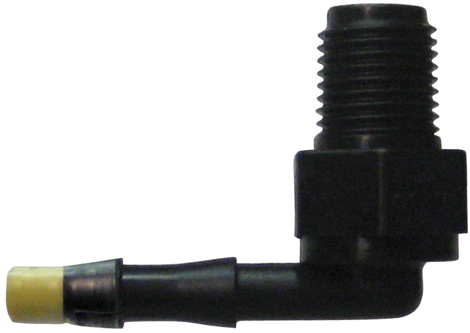 Hose Barb - .25x.25 M NPT - 90-Deg Poly
