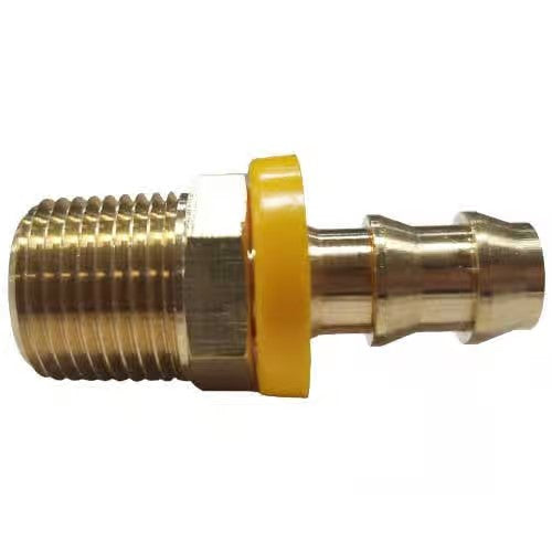 Push Lock Barb - M Adapter - 3/8"H x 3/8" - Brass