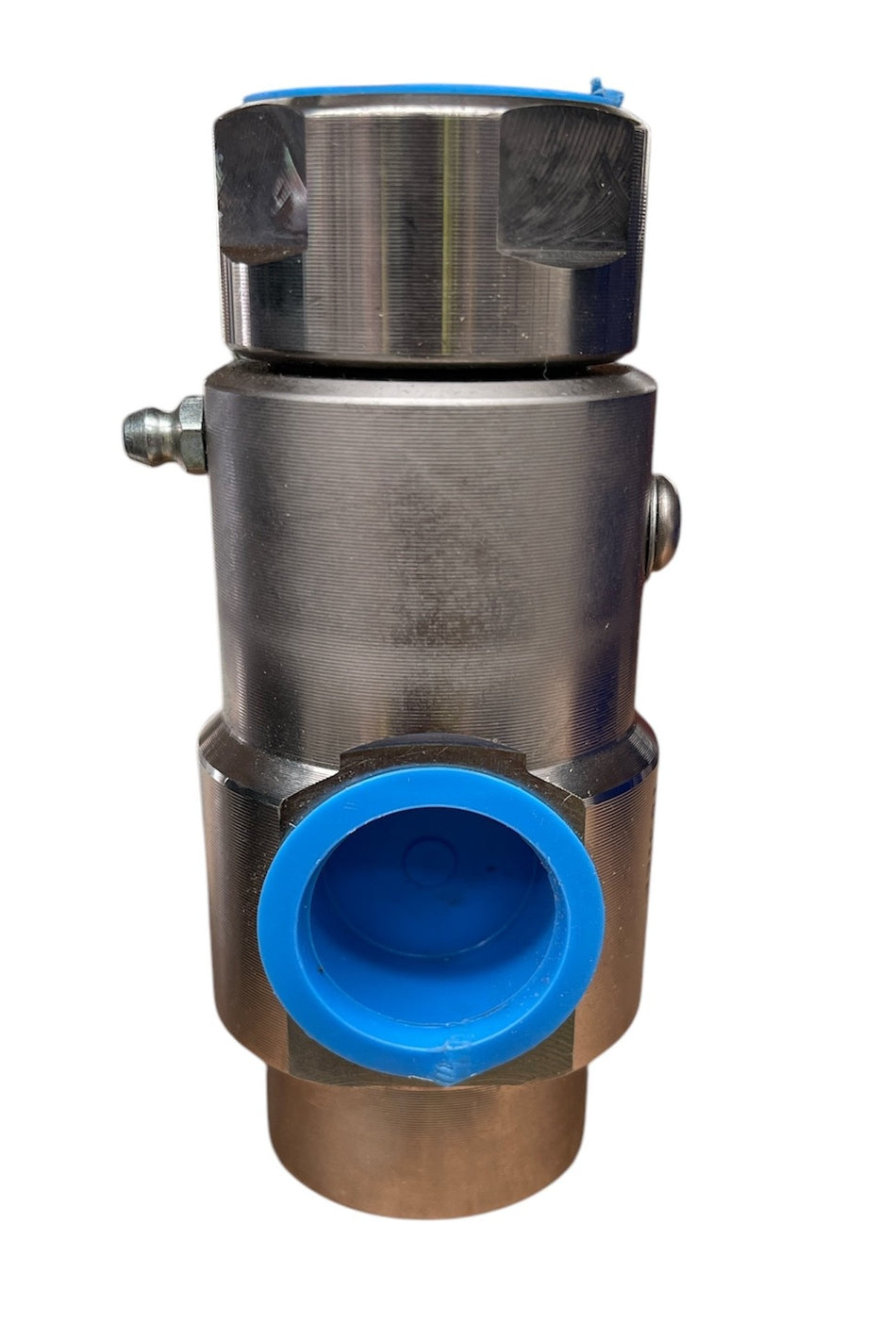 Swivel - 90deg - 1" NPT - SST - W/COUP - Razor Double Barrel (Bottom)