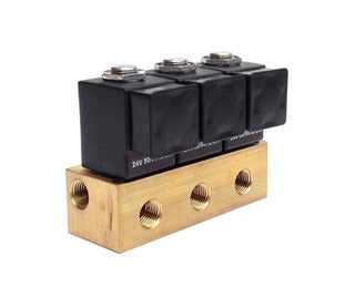 Solenoid - 3 Stage Block Complete Brass (uses 64038 coil)