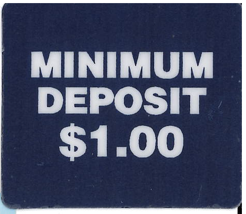 Decal - Minimum Deposit $1 Blue