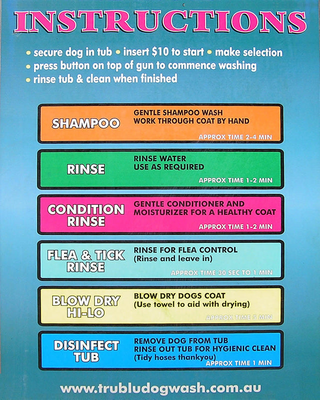 Decal - Dog Wash Instructions