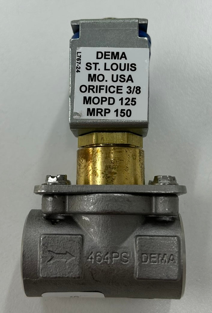 Valve, Sol -.1/2” NO 24vac - 1/2" NPT - 3-15 -Dema 464PS (Repair Kit 61915-RK)