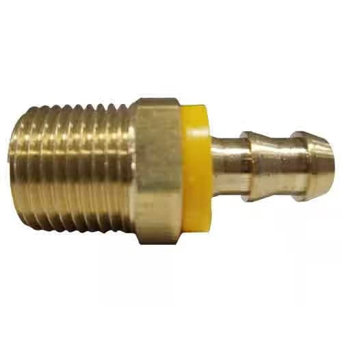 Push Lock Barb - M Adapter - 3/8"H x 1/2" - Brass