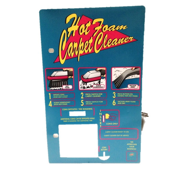 Decal - Door Vacuum Hot 
Foam Carpet Cleaner Teal with Timer