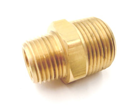 Reducing Hex Pipe Nipple - 3/4" x 1/2" - Brass