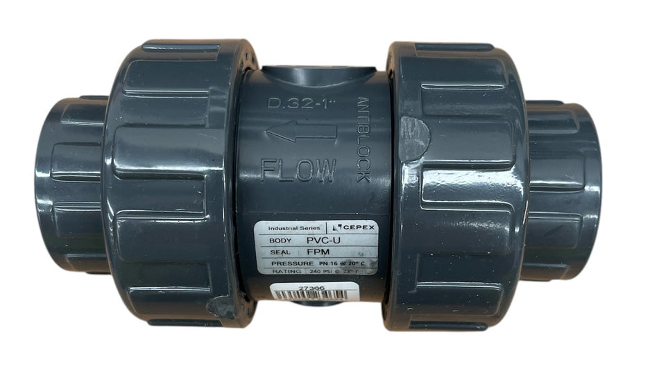 Valve - Ball Check - 1" Union PVC