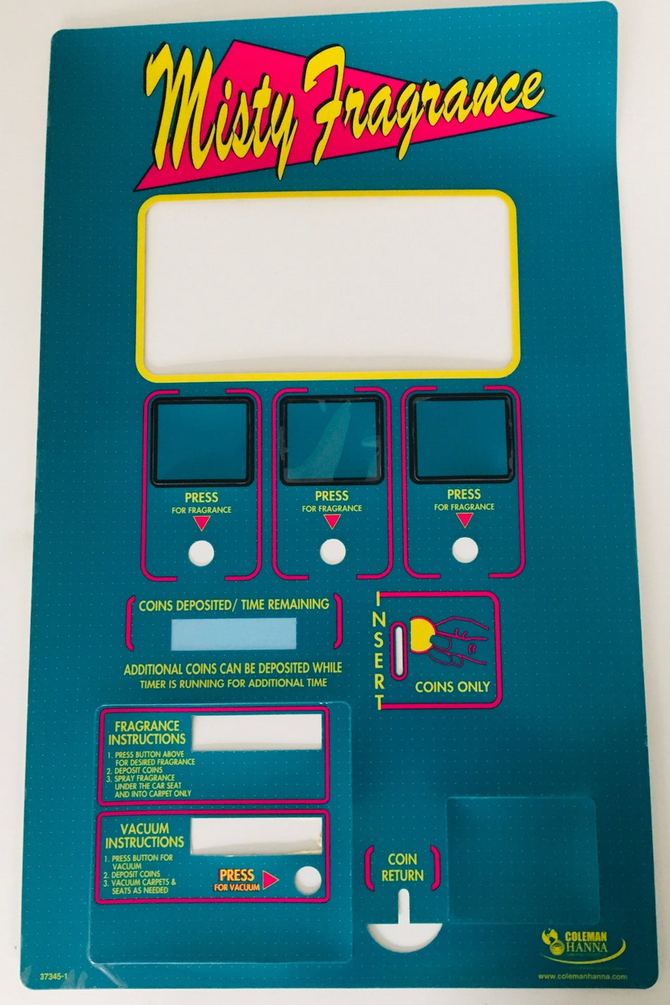 Decal - Door Vacuum Misty Fragrance Teal No Touchpad