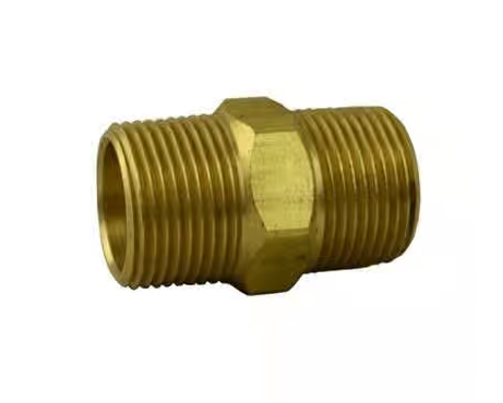 Hex Pipe Nipple - 1/4" Brass