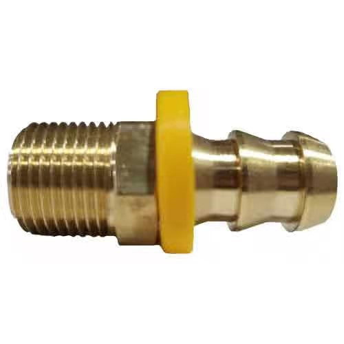 Push Lock Barb - M Adapter - 1/2"H x 3/8" - Brass