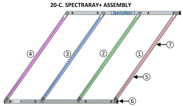 LED Strip - WALL Mounted -Quad Row - MAGENTA - 64" Long - Spectraray